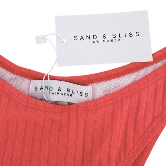 Sand & Bliss Swimwear Bikini Top & Bottom Size Medium Vermillion Orange - Picture 10 of 12